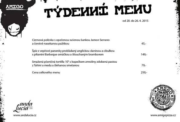 Týdenní menu 20. - 26. 4.