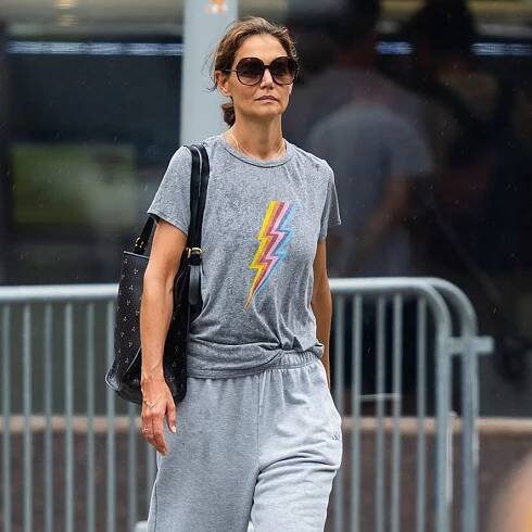 Katie Holmes is seen in NoHo on August 10, 2023 in New York City.
