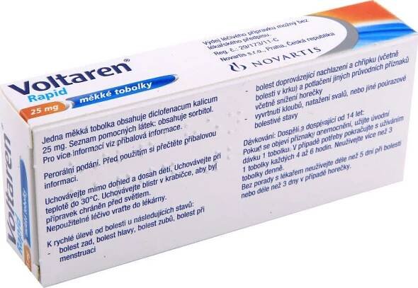 Voltaren Rapid 25 mg, 20 cps.