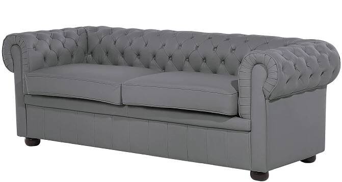 Kožená pohovka v šedé barvě CHESTERFIELD Kód výrobce 64064