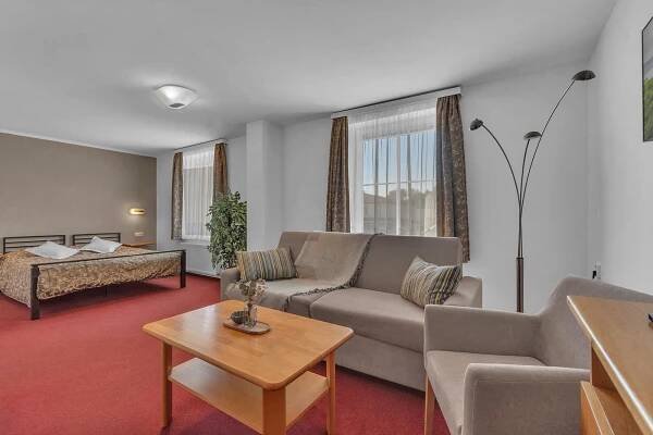 Postel nebo postele na pokoji v ubytování Hotel Za Vodou
