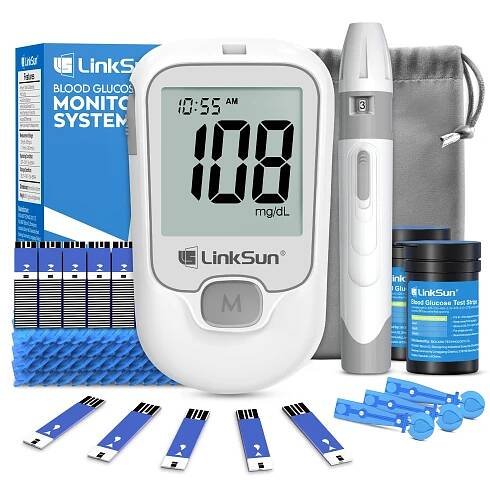 * G-425-1 Blood * Monitor Kit, 100 Glucometer Strips, 100 Lancets, 1 Blood Sugar Monitor, Blood Sugar Test Kit for Diabetes Testing