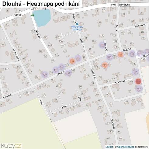 Mapa Dlouhá - Firmy v ulici.