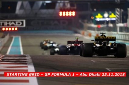 STARTING GRID – GP FORMULA 1 – Abu Dhabi 25.11.2018
