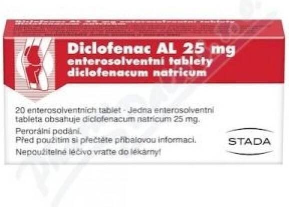 DICLOFENAC AL POR 25MG TBL ENT 20