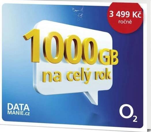 SIM karta O2 Datamanie 1000 GB - aktivní do 15.1.2026