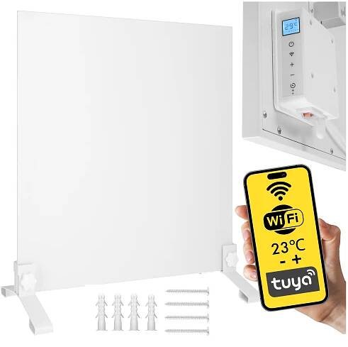 INFRAČERVENÝ OHŘÍVAČ ELEKTRICKÝ ZÁŘIČ IR PANEL 350W + WiFi + NOŽIČKY