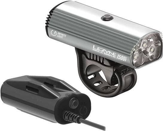 Přední cyklistické světla: Lezyne Deca Drive 1500I Loaded Lite Grey