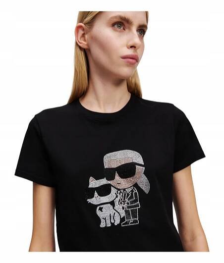 KARL LAGERFELD TRIČKO DÁMSKÉ TRIČKO IKON RS DUO TRIČKO ČERNÁ vel. M Kód výrobce A1W17131.JJ 999