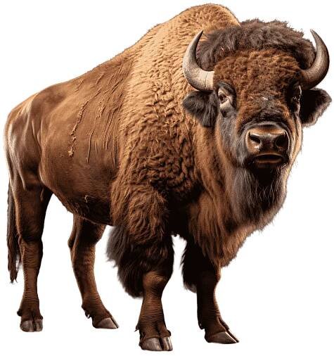 Buffalo bison background american wild animal photo clipart