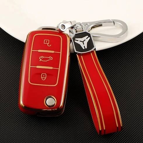 Kryt pouzdra na klíče TPU Skořápka Klíčenka Shell Chránič přívěsku pro VW Volkswagen Polo Golf Passat Beetle Tiguan Škoda Octavia Kodiaq Seat Leon Altea