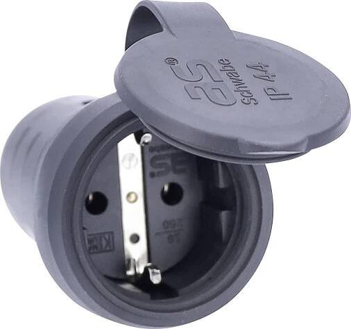 AS Schwabe 60417 zásuvka plnogumové 230 V černá IP44