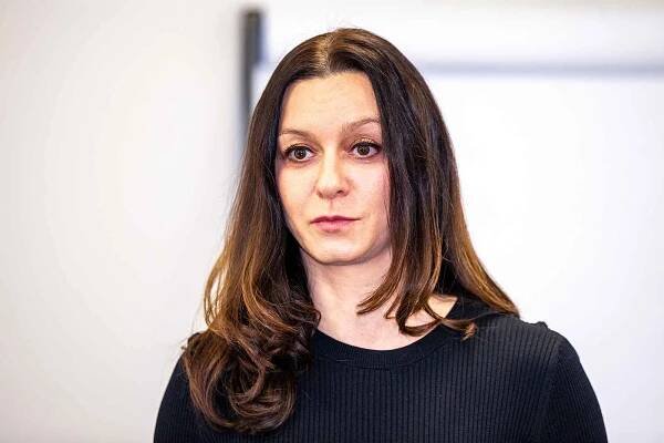 Tisková konference k události Noc Práva, 22. ledna 2020 v Ostravě. Zdeňka Papoušková.