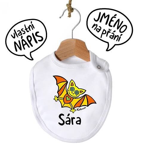 Dětský bryndák se jménem na přání NETOPÝR