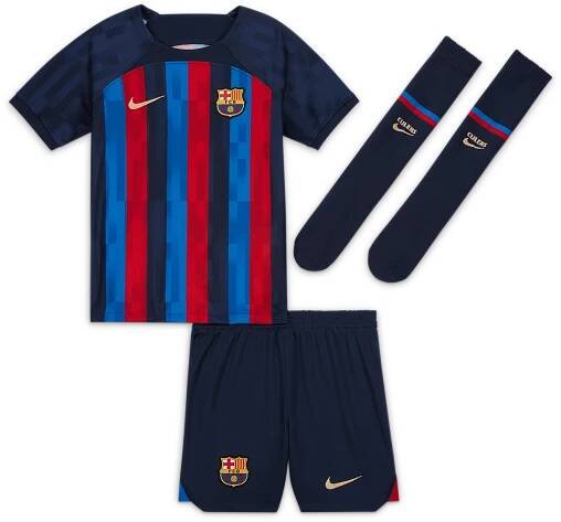 Replika fotbalové trojdílné soupravy pro kojence a batolata Nike FC Barcelona Stadium 2022/23, domácí