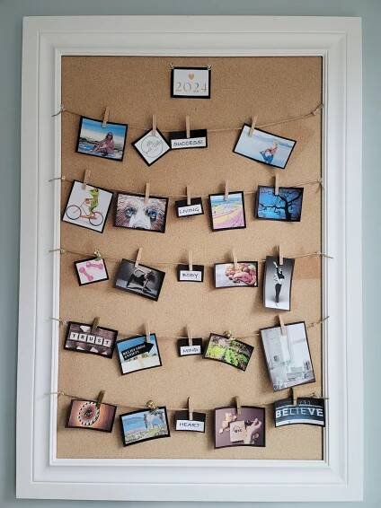 Updated vision board with goals moved to the success level