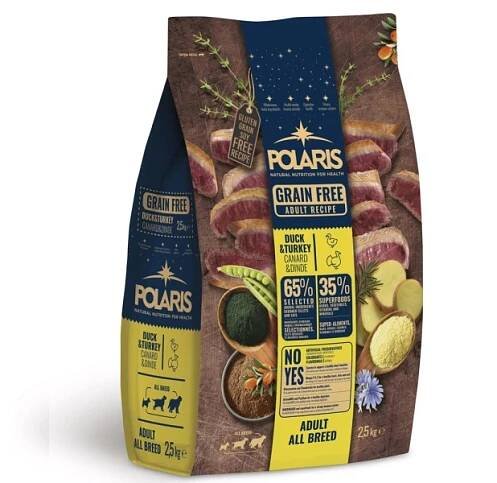 POLARIS bezobilné granule pes Adult kachna, krůta 2,5 kg