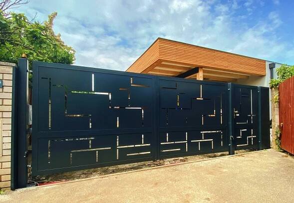 a gate that has been made to look like it is in the process of being installed