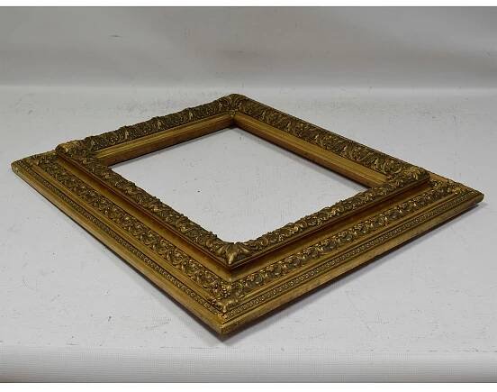 Kolem 1850 Starý rám ozdobné rohy vnitřní 50,5x40,5cm (38771) - Umění