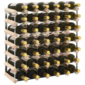 vidaXL Stojan na víno na 42 lahví masivní borové dřevo - BOROVICI NEPRODÁVAT