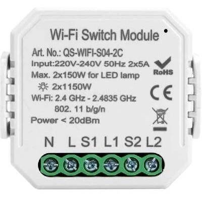 Dálkově ovládaný vypínač TUYA QS-WIFI-S04-2C dvoukanálový