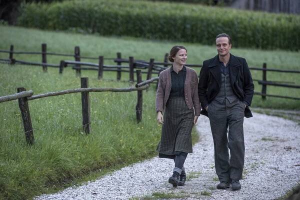 Valerie Pachner and August Diehl in a scene from the film "A Hidden Life."