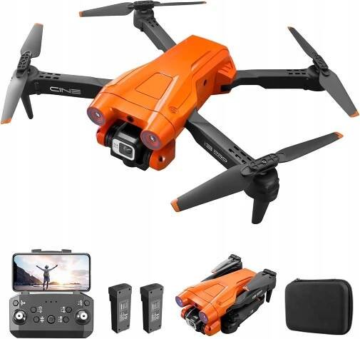 (Oranžový) RC dron s duální kamerou 4K HD 1080P RC kvadrokoptéra se 2 bateriemi pro začátečníky