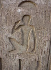 Hieroglyph of man with hand to mouth