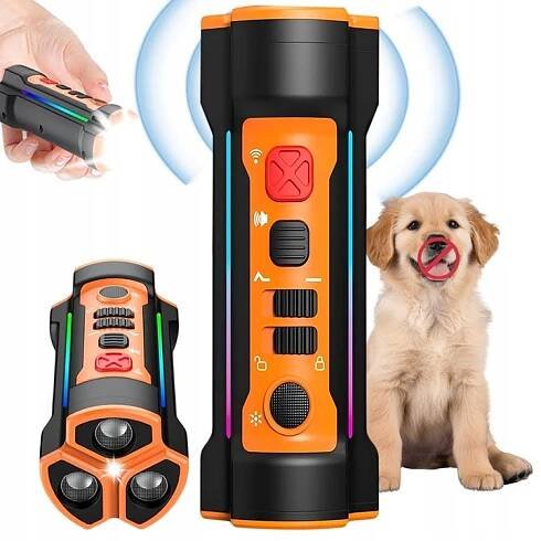 ULTRAZVUKOVÝ ODPUZOVAČ PSŮ, LED SVÍTILNA USB, PŘENOSNÁ