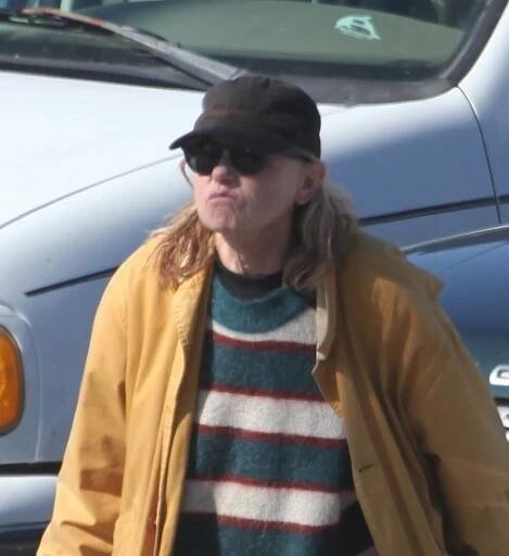 Amy Madigan grocery shopping in Malibu.