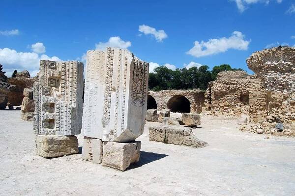 Ruins of Antonine Baths at the Archaeological Site of Carthage (UNESCO World Heritage Site)