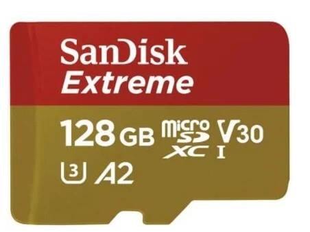 SanDisk MicroSDXC 128GB Extreme A2 UHS-I (V30) U3 + SD adaptér