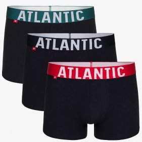Pánské boxerky 3SMH-003 zelená-červená-černá - Atlantic