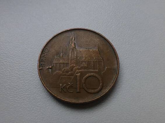 10 Kč 1993 - Vzácná CHYBORAŽBA!!! Velký nálitek