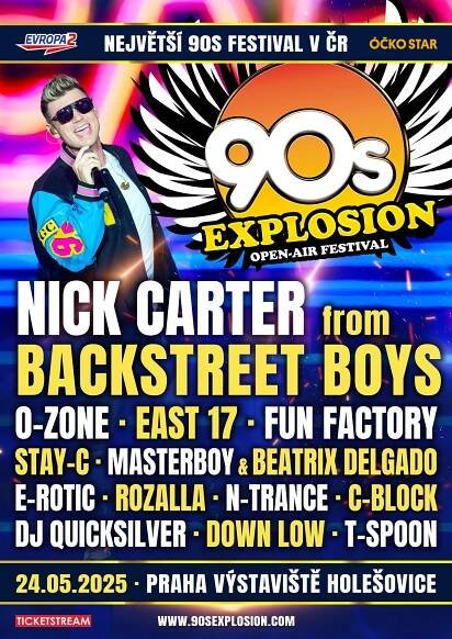 90s EXPLOSION OPEN–AIR FESTIVAL 2025 – exkluzivní festival hudby 90. let v Praze! | EVROPA 2