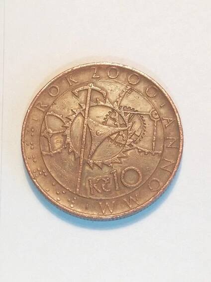 10 Kč milénium rok 2000 s orlojem - Numismatika