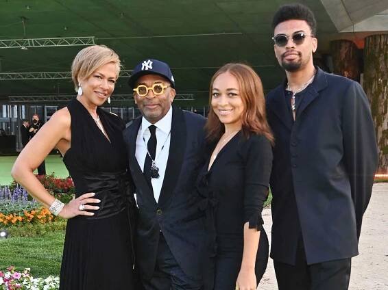 Tonya Lewis Lee, Spike Lee, Satchel Lee and Jackson Lee attend the Academy Museum of Motion Pictures: Opening Gala