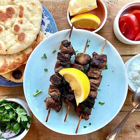 Homemade Pita and Souvlaki