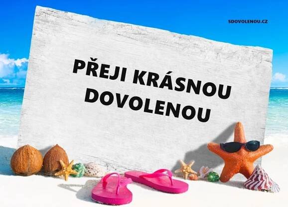 Přání k dovolené ke stažení zdarma. Text, obrázky