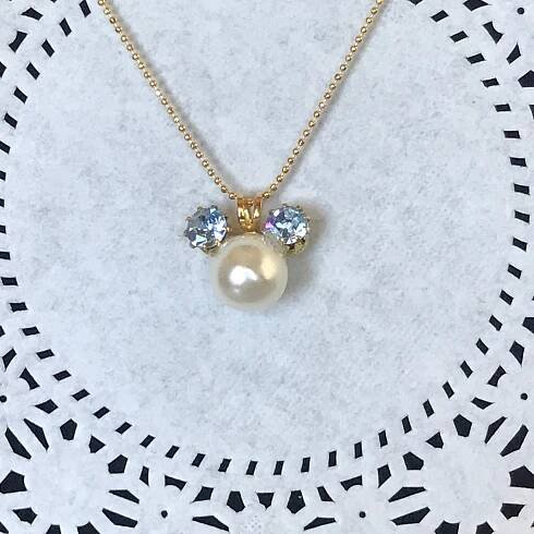 Mickey Minnie pearl necklace, Disney bridal party, Disney trip, Cinderella gift, Disney wedding shower gift