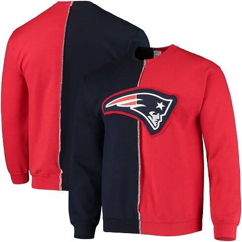 New England Patriots - Mikina "Center" - modročervená, udržitelná, dělená