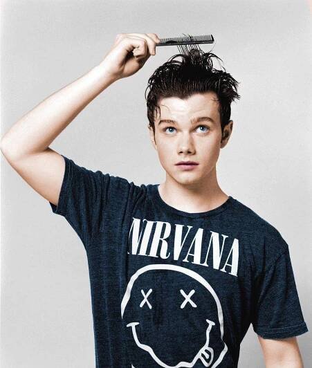 Chris Colfer Rocking Nirvana T-Shirt Wallpaper