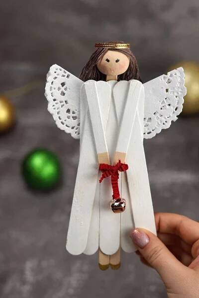 Popsicle Stick Angel Christmas Craft | Christmas angel crafts, Handmade christmas crafts, Christmas angels