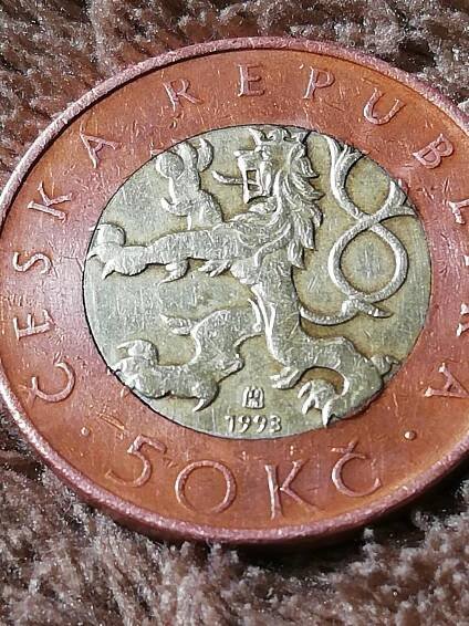 Mince 50Kč 1993 uvolněný střed!  - Numismatika