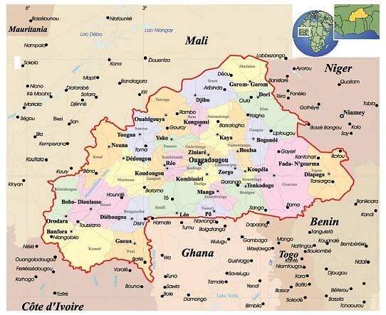 Maps of Burkina Faso | Collection of maps of Burkina Faso | Africa | Mapsland | Maps of the World