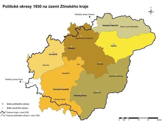 Historické mapy krajů a okresů | Zlínský kraj