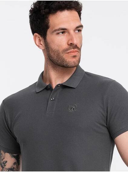 Ombre pánské triko s límečkem OM-POBS-0100 GRAPHITE od 395 Kč - Heureka.cz
