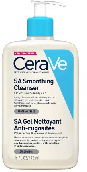 CeraVe SA Smoothing Cleanser with Salicylic Acid for Dry, Rough & Bumpy Skin 473ml