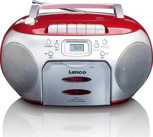 Lenco SCD-410RD - Rádio/Kassetten und CD-Player - Rot