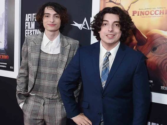 Finn Wolfhard and Nick Wolfhard at the AFI Fest screening of Guillermo del Toro's 